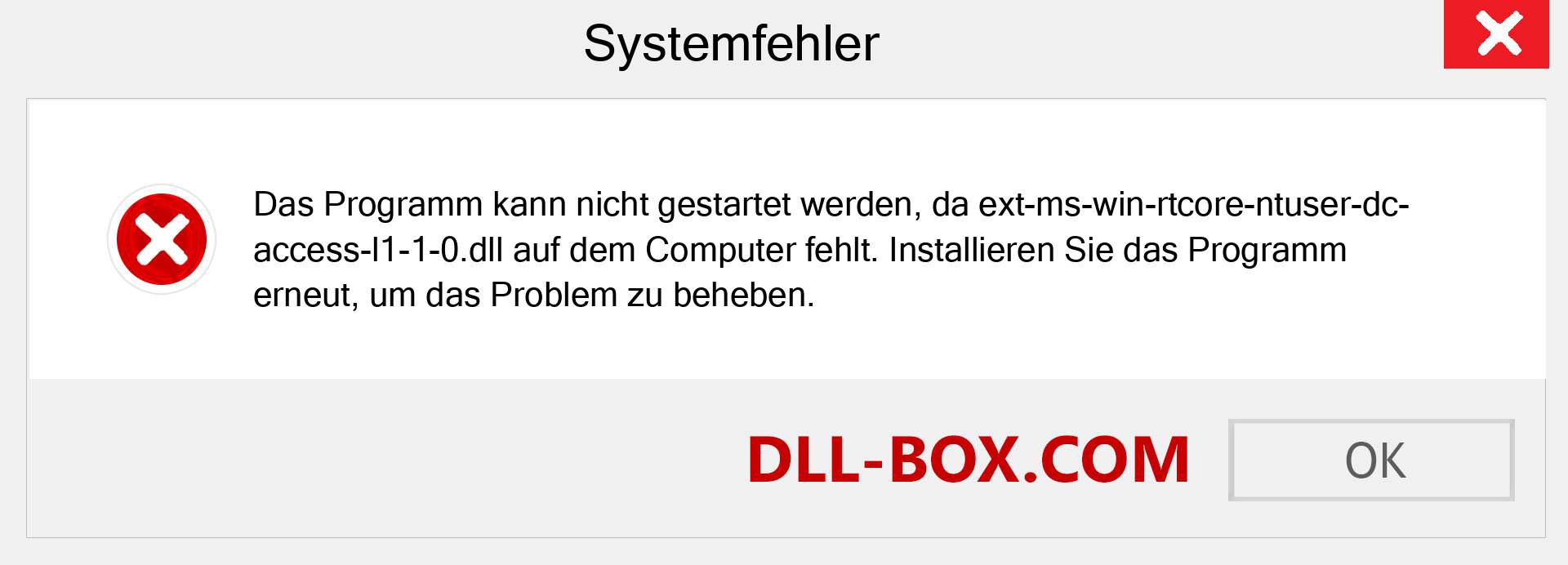 ext-ms-win-rtcore-ntuser-dc-access-l1-1-0.dll-Datei fehlt?. Download für Windows 7, 8, 10 - Fix ext-ms-win-rtcore-ntuser-dc-access-l1-1-0 dll Missing Error unter Windows, Fotos, Bildern