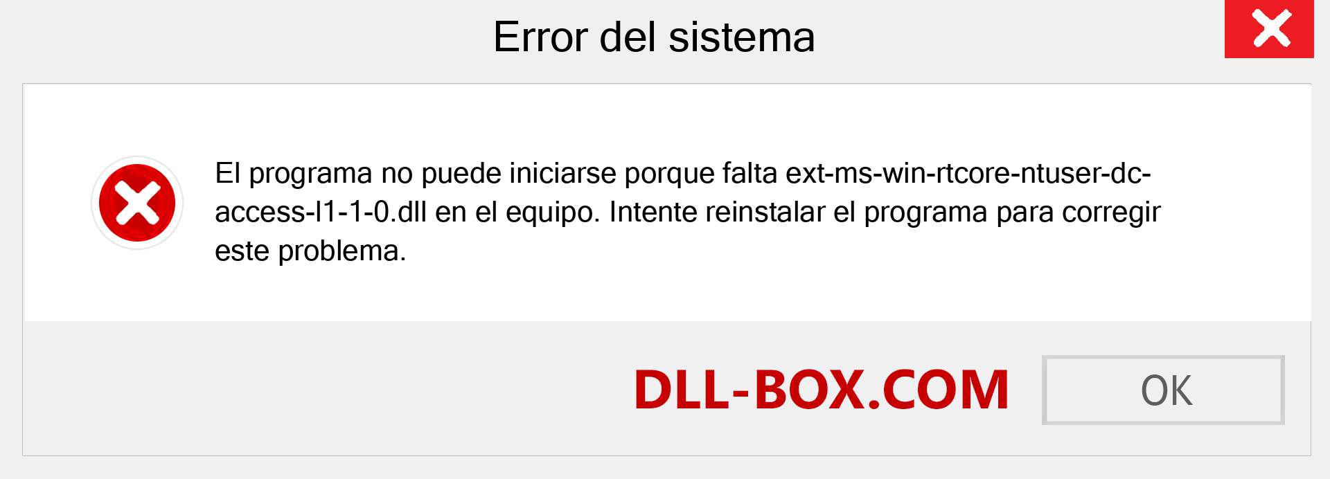 ¿Falta el archivo ext-ms-win-rtcore-ntuser-dc-access-l1-1-0.dll ?. Descargar para Windows 7, 8, 10 - Corregir ext-ms-win-rtcore-ntuser-dc-access-l1-1-0 dll Missing Error en Windows, fotos, imágenes